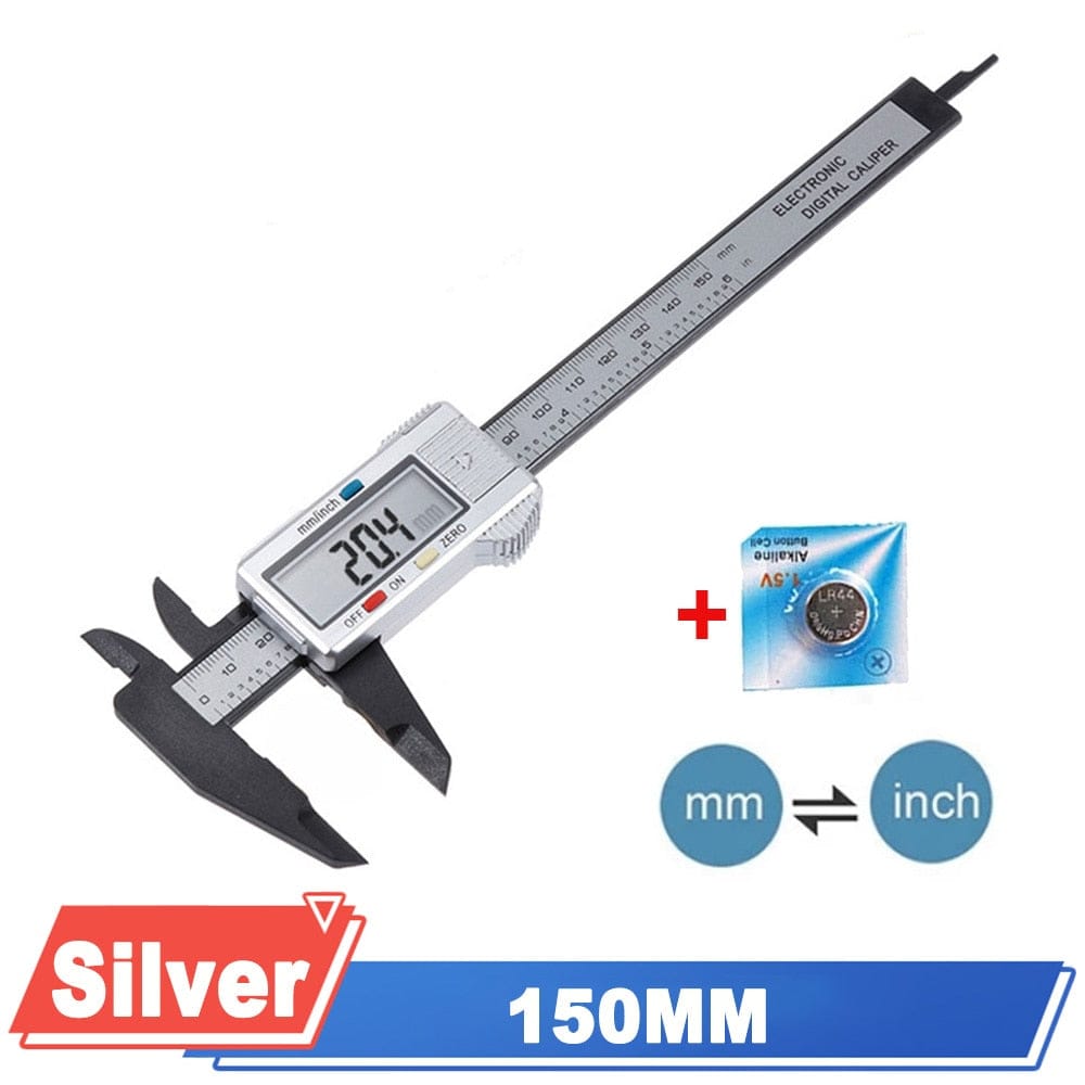 Electronic Digital Vernier Micrometer Caliper Measuring Tool Stainless Steel Large LCD Screen 0-6 Inch/150mm