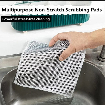 SearchFindOrder GREY / 2PCS SilverKnit Multipurpose Wire Mesh Cleaning Cloth - Ideal for Dishes, Sinks, Counters, Stove Tops, and Cast Iron Cookware, Easy Rinsing, Non-Scratch, Multifunctional for Wet and Dry Use