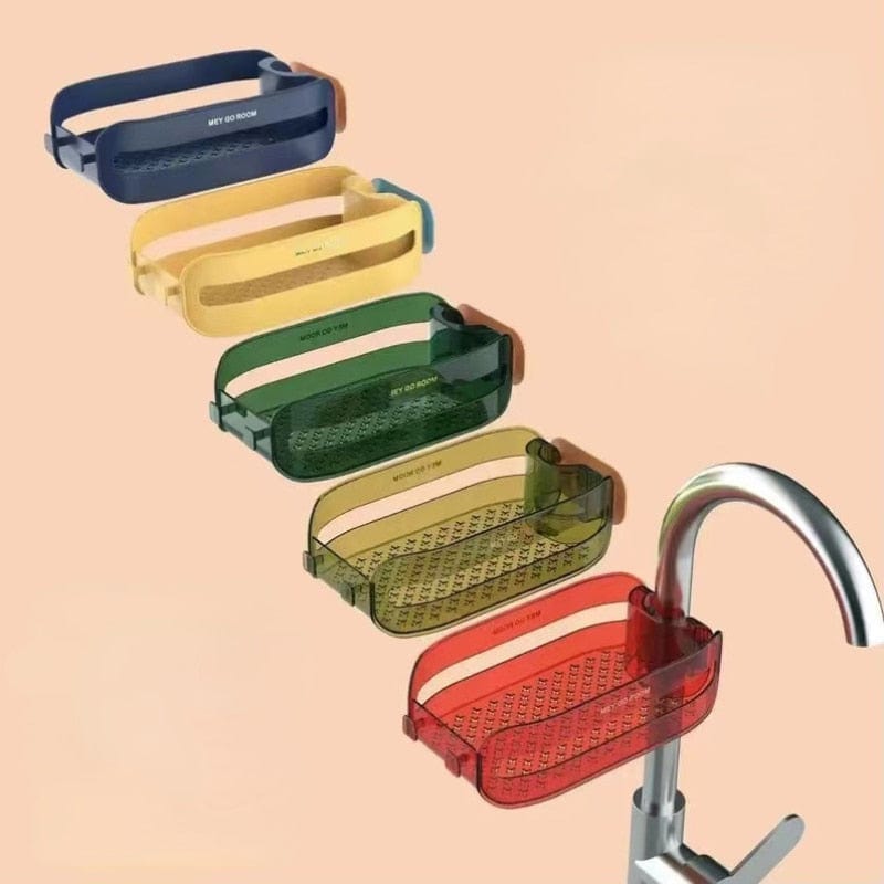 SearchFindOrder Orange Sink Faucet Rack Organizer for Kitchen and Bathroom