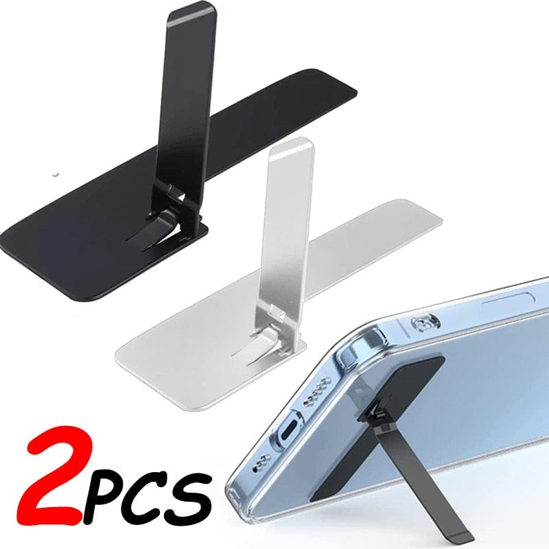 SearchFindOrder 1Pcs Metal Black Sleek Fold Metal Mobile Phone Holder Stand