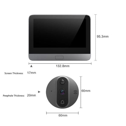 Smart Wi-Fi Intercom Doorbell and Door Peephole Digital Camera with a 4.3 Inch 1080p LCD HD Viewer