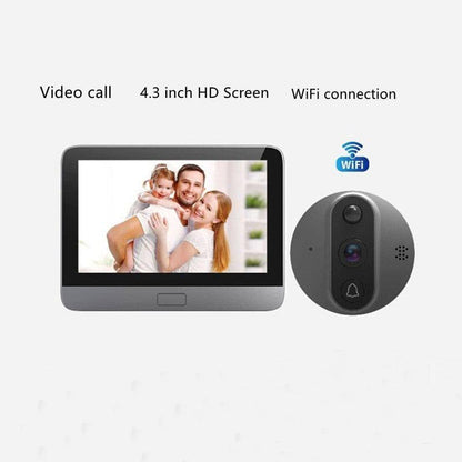 Smart Wi-Fi Intercom Doorbell and Door Peephole Digital Camera with a 4.3 Inch 1080p LCD HD Viewer - Smart Shop (Online Store for wise shoppers) 