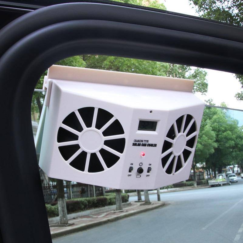 SearchFindOrder White Solar Dual-Fan Car Ventilator