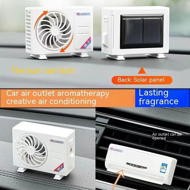 SearchFindOrder White lavender set Solar-Powered Aroma Enhancer & Decorative Mini Air Conditioner