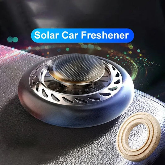 SearchFindOrder sliver Solar Spin Fresh Breeze Innovative UFO Car Air Purifier with Long-Lasting Fragrance