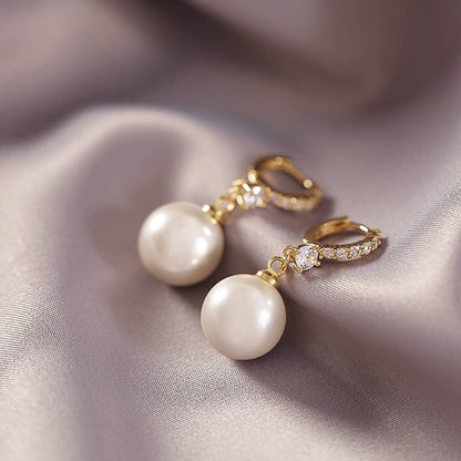 Sophisticated Pearl Pendant Earrings, Exquisite Jewelry for Stylish Women