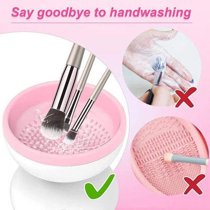 SearchFindOrder Purple Sparkle Clean Pro USB-Powered Automatic Makeup Brush Cleaner for Women