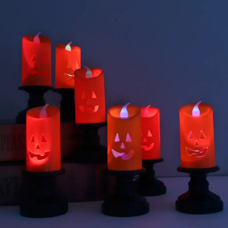 Halloween Spider Tea Lights, Novelty LED Flameless Candle Holder Light Spooky Spider, Battery Operated Orange Tea Lights for Halloween Party, Table, Home Decor - Smart Shop (Online Store for wise shoppers) )