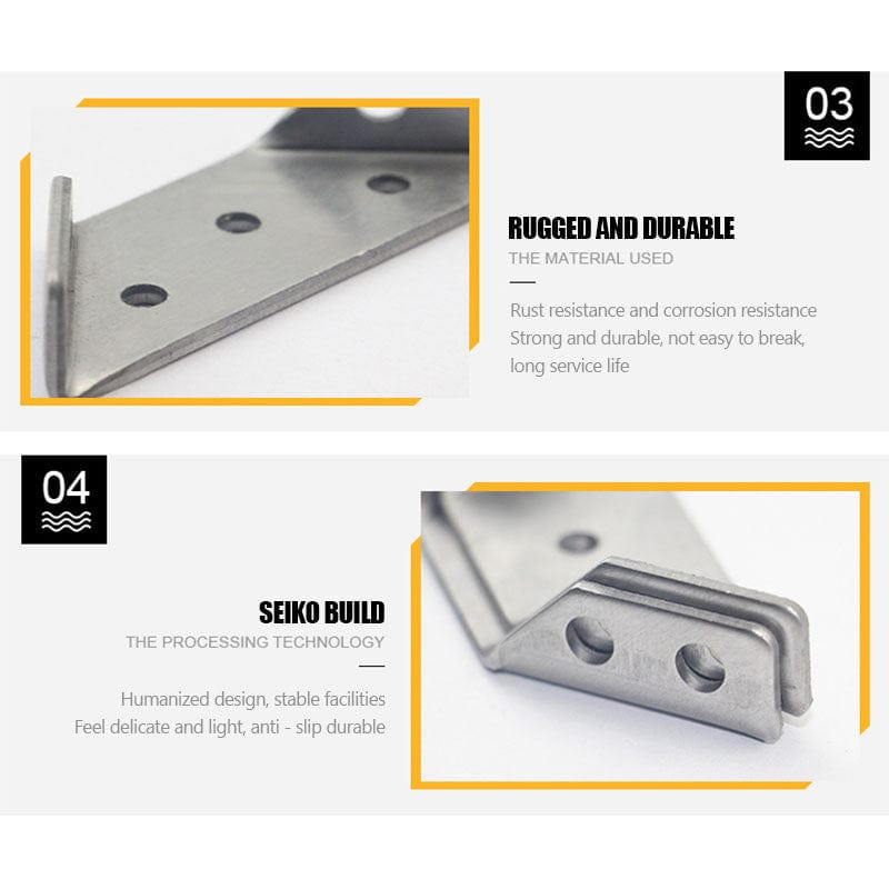 Stainless Steel Multifunctional 3-Sided Corner Brace Connector (4 Pieces)