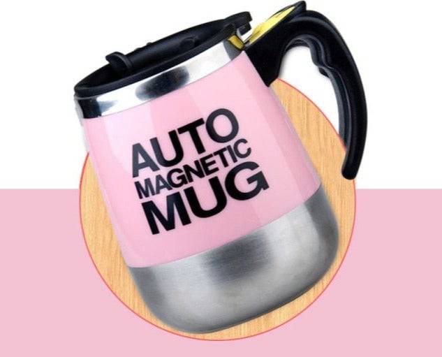 SearchFindOrder Yellow Stainless Steel Magnetized Self Stirring Mug