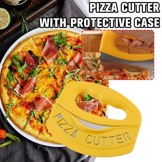 SearchFindOrder Stainless Steel Rocking Pizza Cutter with Protective Sleeve