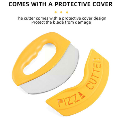 Stainless Steel Rocking Pizza Cutter with Protective Sleeve