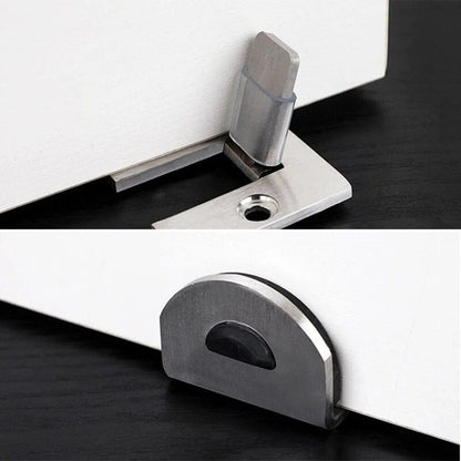 Stainless Steel Stealth Guard Door Stopper, Invisible Door Catch & Wall Protection System