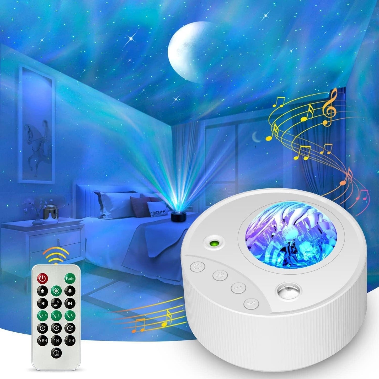 SearchFindOrder Black Aurora / China Stary Sky Universe Night Light LED Projector with White Noise