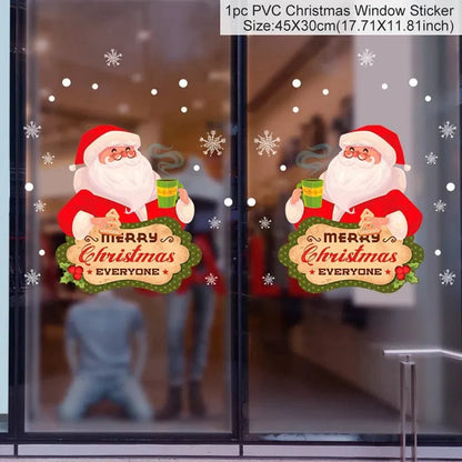 Festive Elegance 2023 Holiday Window Decals Christmas Cheer & New Year Joy Decor Set