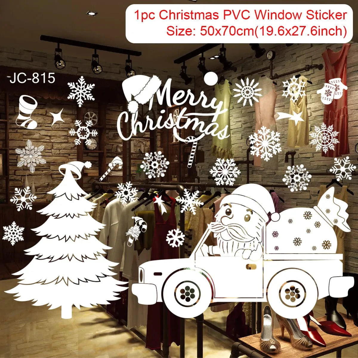 Festive Elegance 2023 Holiday Window Decals Christmas Cheer & New Year Joy Decor Set