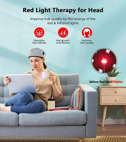 Laser Therapy Cap for Hair Regrowth, Red Light Therapy for Hair Growth, Full Scalp Treatment to Reverse Thinning Hair while growing Denser, Fuller Hair, Laser Hair Loss Treatments for Men & Women