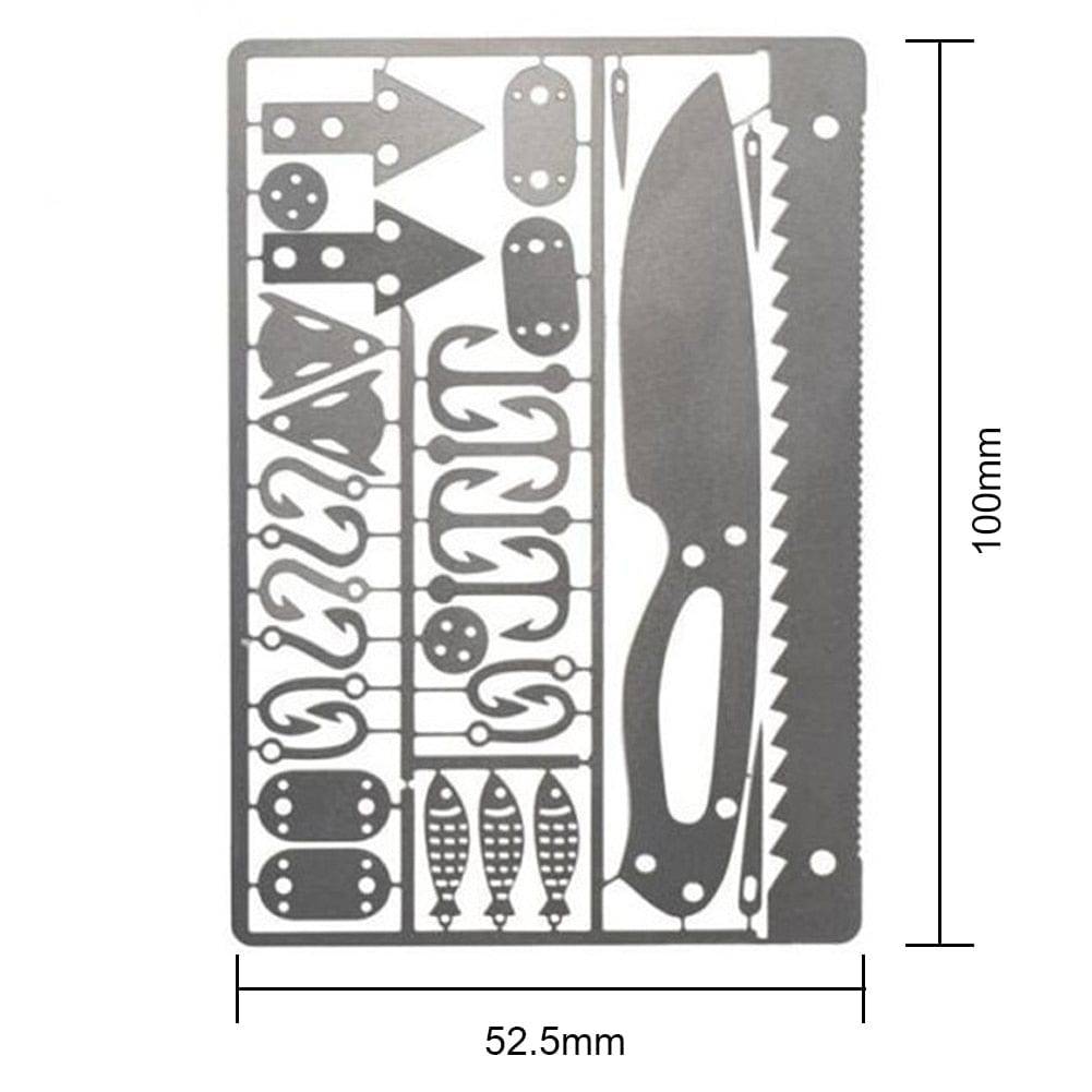 SearchFindOrder 4pcs Style B / China Wilderness Pro Card Versatile Outdoor EDC Survival Fishing Hook Card, Compact Multitool for Camping, Hiking, Fishing, and Hunting Adventures