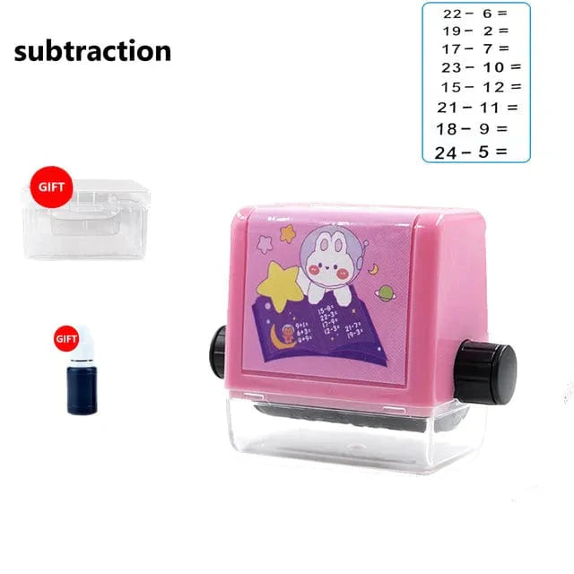 Smart Math Roller Stamps for Kids, 2-in-1 Multiplication, Addition, Subtraction and Division Teaching Practice Tool Within 100 Learning Toy