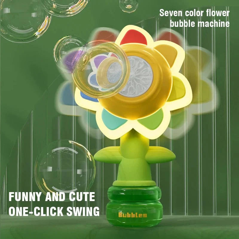 SearchFindOrder Yellow Sunflower Shaped Portable Electric Bubble Maker Toy