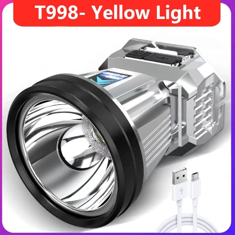 SearchFindOrder T998 Yellow light / China LED Strong Rechargeable Head Wear Flashlight