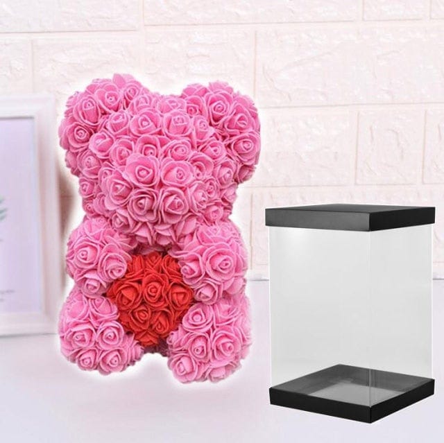 SearchFindOrder White and Pink With Box & LED The Rose Bear