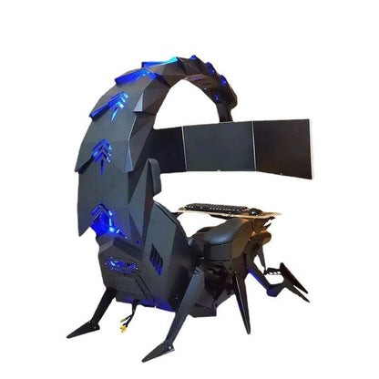 SearchFindOrder Black Zero Gravity Ergonomic Scorpion Super Gaming Cockpit Chair with 1-3 Monitors Support