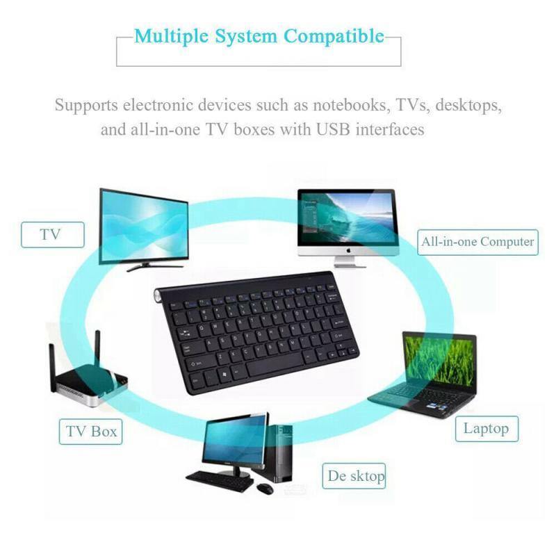 SearchFindOrder White Thin Mini Wireless Keyboard And Optical Mouse Combo Set