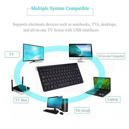 SearchFindOrder White Thin Mini Wireless Keyboard And Optical Mouse Combo Set