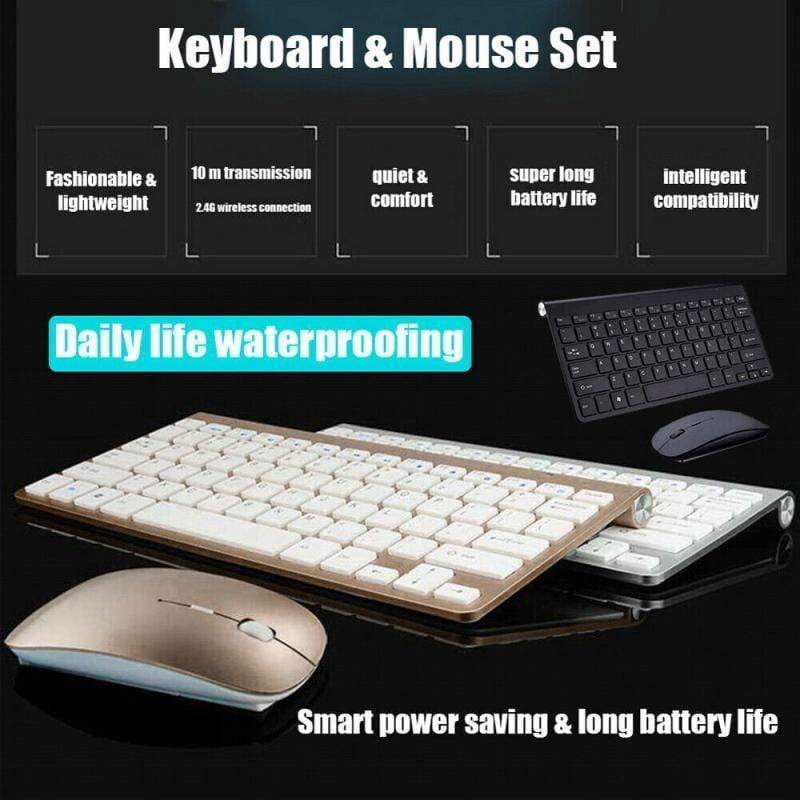 Thin Mini Wireless Keyboard And Optical Mouse Combo Set - Smart Shop (Online Store for wise shoppers) 