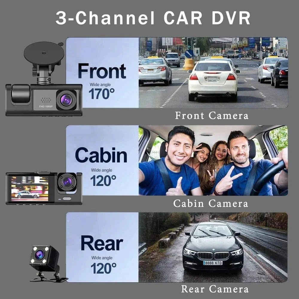 SearchFindOrder 3 Camera-BL / 128G Three-Channel Car DVR HD DashCam