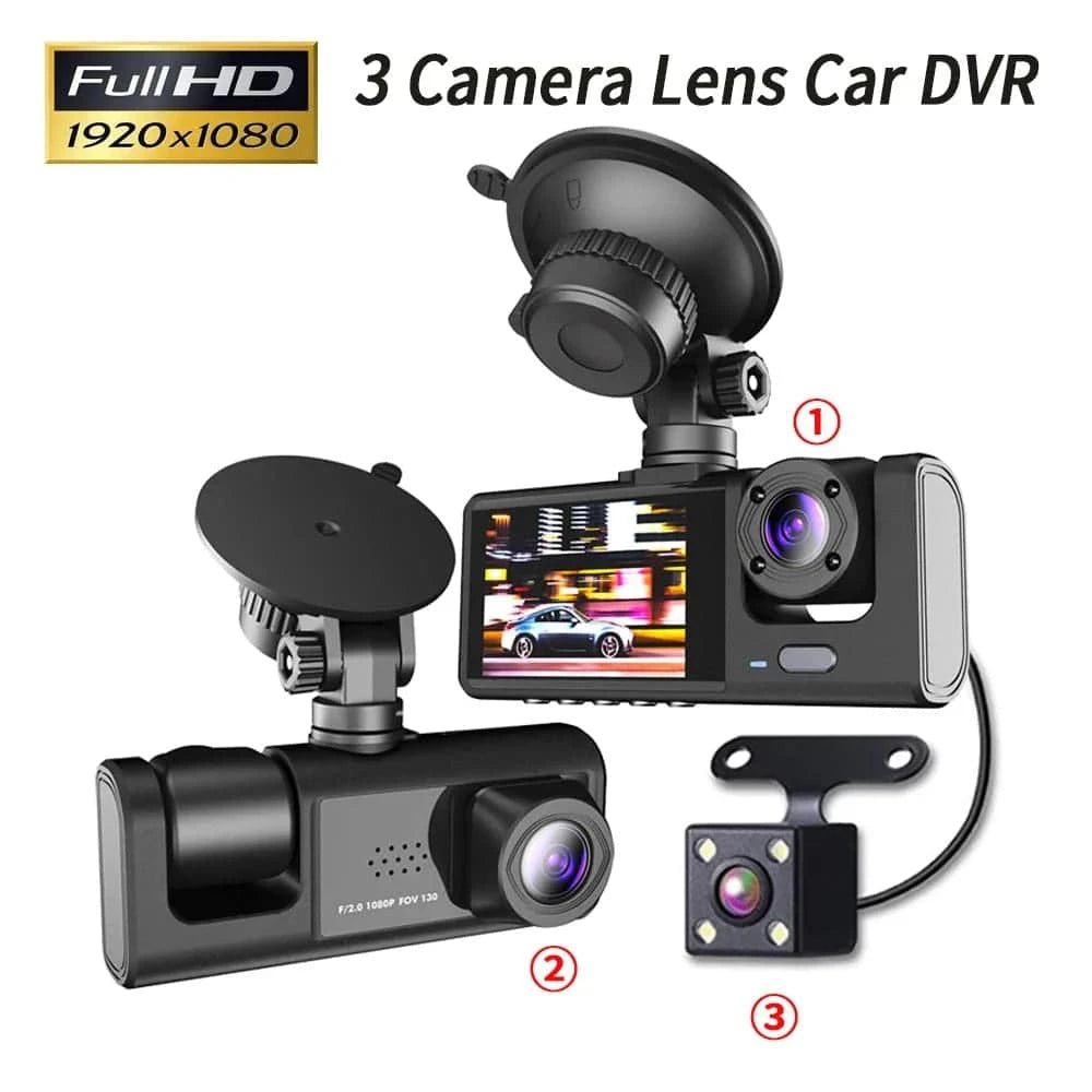 SearchFindOrder 3 Camera / 128G Three-Channel Car DVR HD DashCam