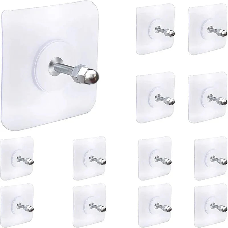 SearchFindOrder Screw length 16mm / 10pcs Transparent Heavy Duty Wall Hooks Screw Stickers