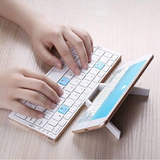 SearchFindOrder China / HB199-Silver Tri-Fold Bluetooth Keyboard for iPad & iPhone