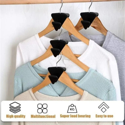 SearchFindOrder Black-12pcs Triangle Clothes Hanger Connector Clips 