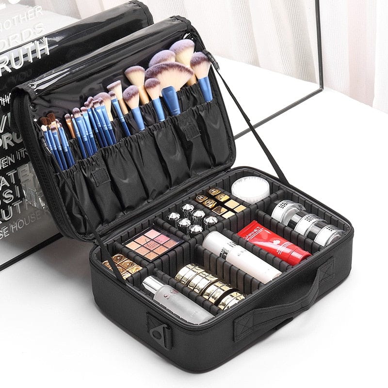 SearchFindOrder XS 2 layer black Ultimate Glam Travel Companion: Deluxe Cosmetic Voyage Organizer