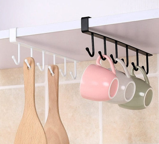 SearchFindOrder White-01 Under Shelf Storage Hanging Rack Organizer