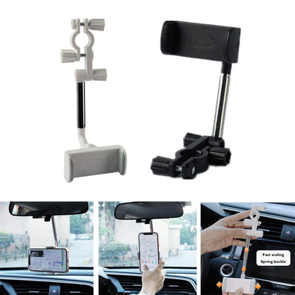 SearchFindOrder China / Black Universal Telescopic 360 Degree Rotation Mobile Phone and GPS Holder for Rearview Mirror