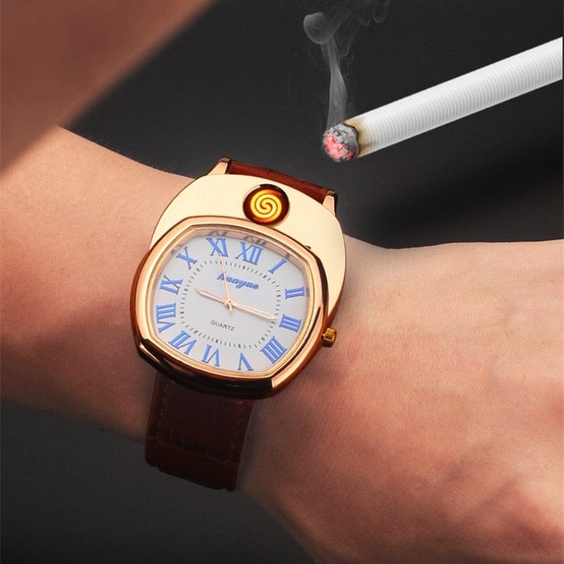 SearchFindOrder Black USB Rechargeable Creative Classic Luxury Lighter Watch