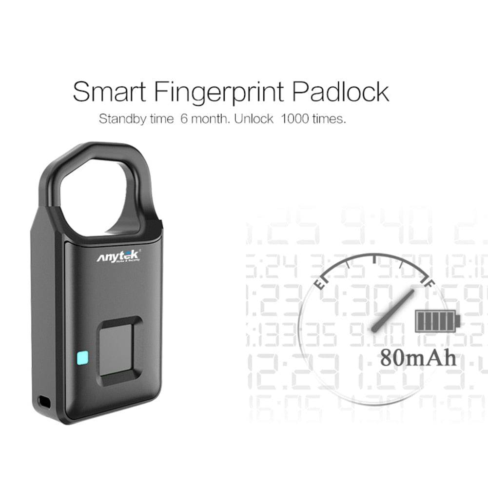 SearchFindOrder USB Rechargeable Portable Intelligent Fingerprint Padlock