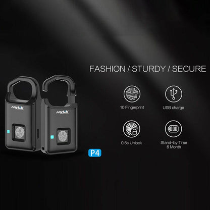 Smart USB Rechargeable Waterproof Fingerprint Padlock - Smart Shop (Online Store for wise shoppers) 