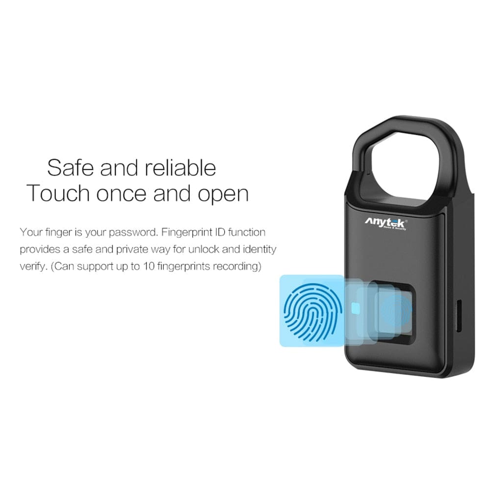 Smart USB Rechargeable Waterproof Fingerprint Padlock - Smart Shop (Online Store for wise shoppers) 