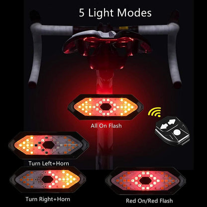 USB Rechargeable Wireless Bike Turn LED Signal Light with Remote Control - Smart Shop (Online Store for wise shoppers) 