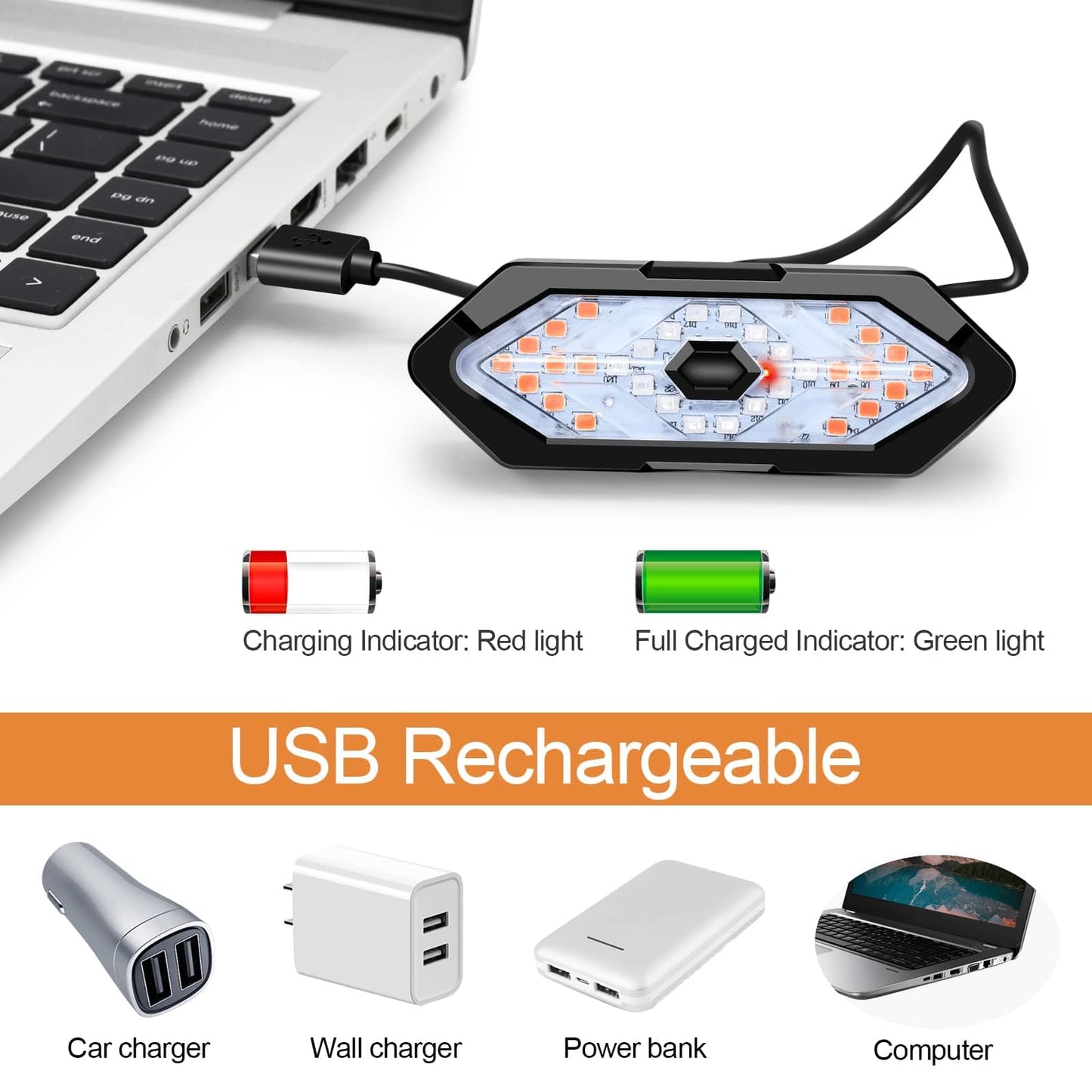 USB Rechargeable Wireless Bike Turn LED Signal Light with Remote Control - Smart Shop (Online Store for wise shoppers) 