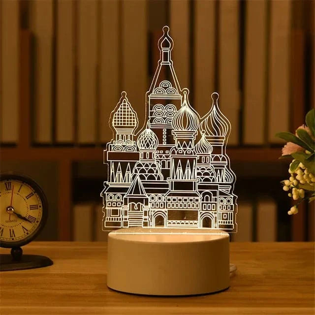 3D Acrylic LED Lamp with Romantic Love Design for Home