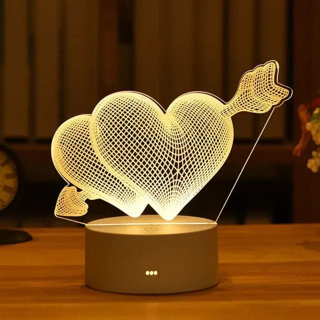 SearchFindOrder USB Warm White / santa 3D Acrylic LED Lamp with Romantic Love Design for Home