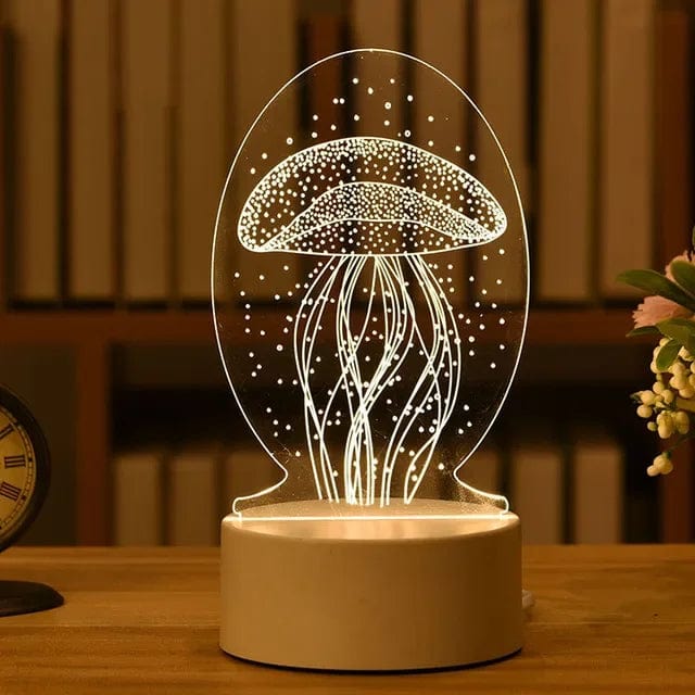 3D Acrylic LED Lamp with Romantic Love Design for Home