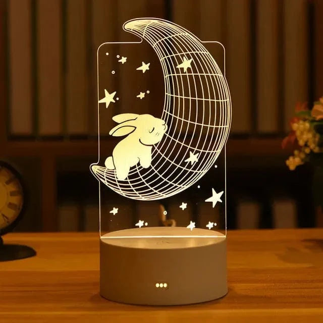 SearchFindOrder USB Warm White / BI XIN 3D Acrylic LED Lamp with Romantic Love Design for Home