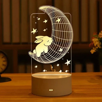 SearchFindOrder USB Warm White / BI XIN 3D Acrylic LED Lamp with Romantic Love Design for Home