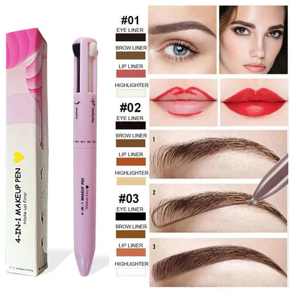 SearchFindOrder 4 in 1 Pink Pen-01 Versa Glam 4-in-1 Precision Beauty Pen Waterproof Brow Sculptor, Longwear Eyeliner, and Lipliner for Effortless All-Day Glam